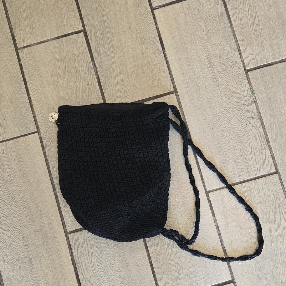 The Sak Black‎ Shoulder Bag with Drawstring Closure